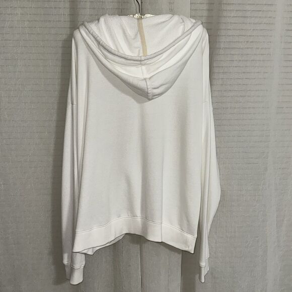 UT L White Leisure Studio French Terry Cloth Full Zip Hooded Sweatshirt - Picture 10 of 16